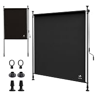 VOUNOT® Tenda da Sole Verticale 200 x 310 cm Senza Fori con Manovella