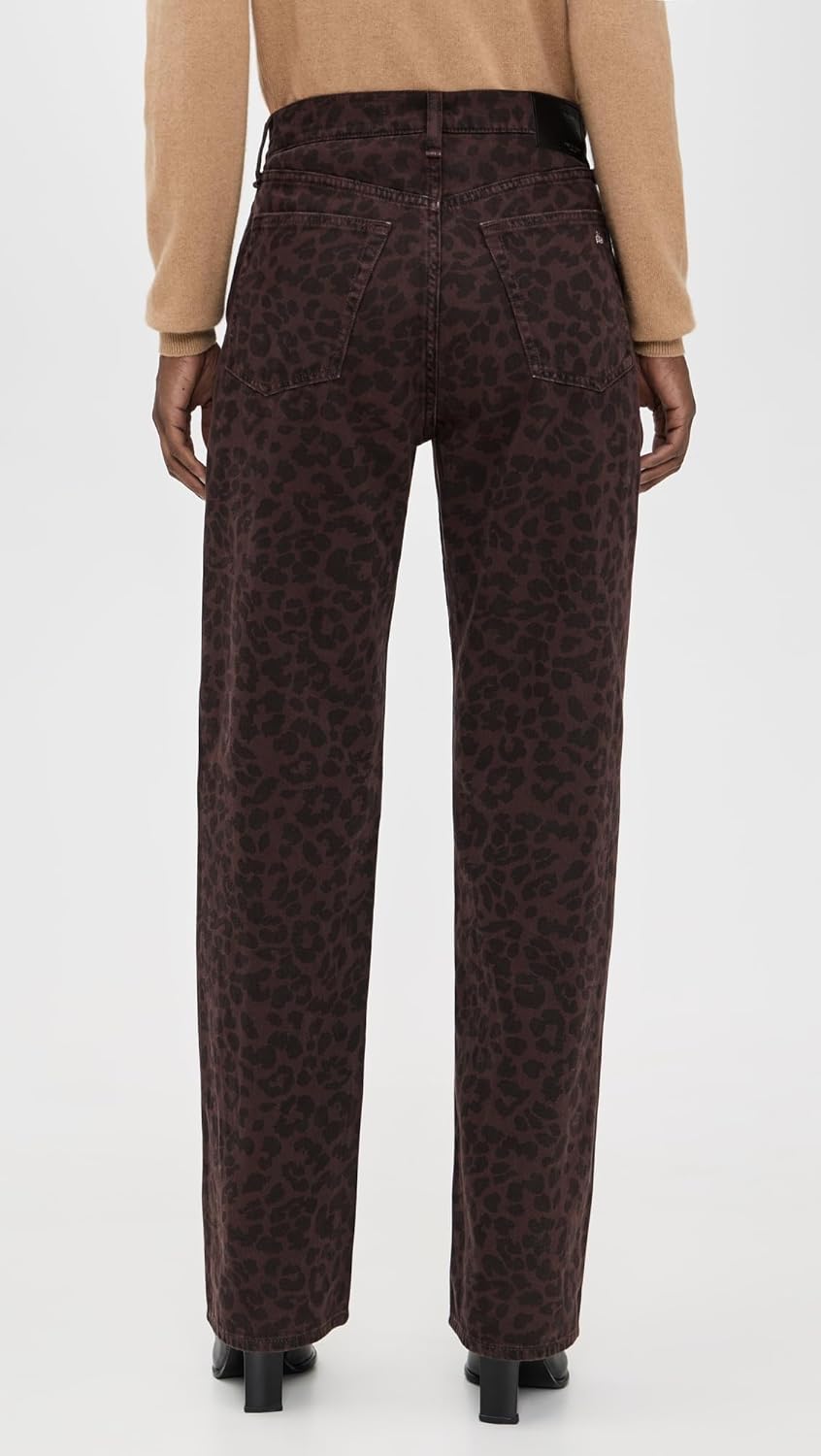 rag & bone Women's Shea Leopard Full Relaxed Straight Pants - Image 3