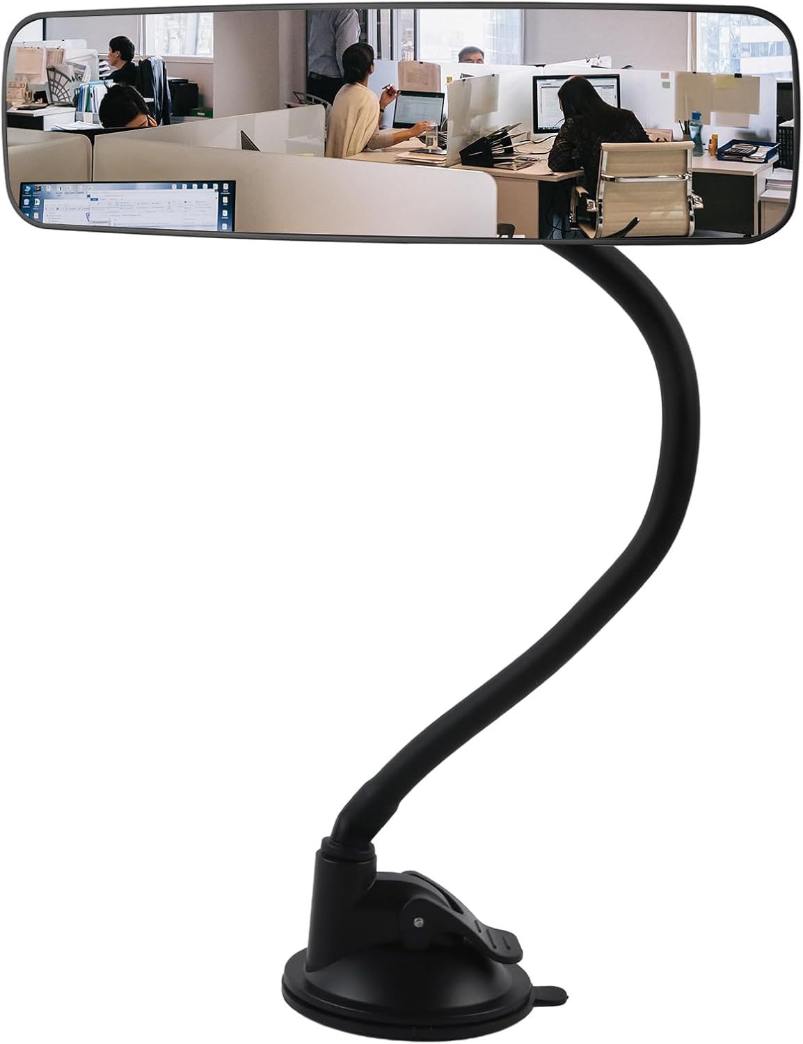 Cubicle Rear View Mirror to See Behind You – Adjustable Cubicle Desk Mirror, Heavy-Duty Suction Cup Mount, Fits Monitors & Cubicle Walls