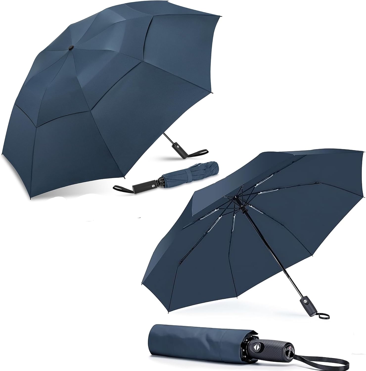 ZOMAKE Compact Golf Umbrella - 42/54 Inch Large Umbrellas for Rain Windproof Waterproof XL Umbrellas Heavy Duty Automatic Oversized Collapsible Umbrella for Women Men(Navy blue&Blue)