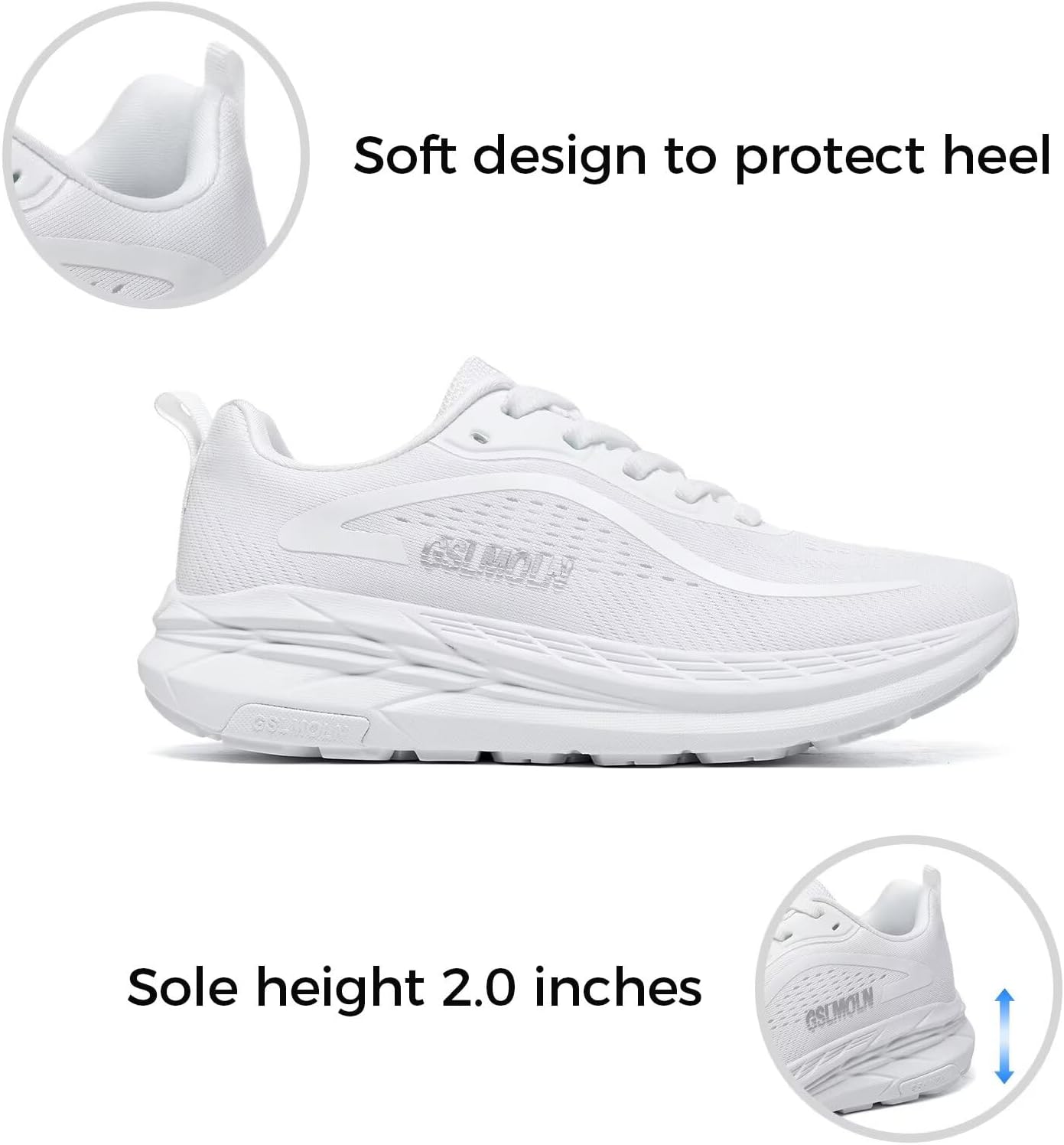 GSLMOLN Women's Walking Shoes Cushion Running Tennis Casual Comfortable Breathable Workout Gym Sports Athletic Fashion Sneakers - Image 2