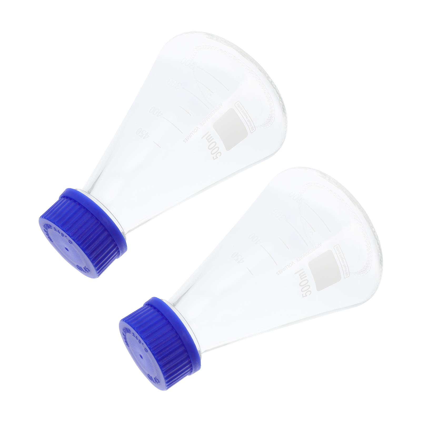 2 uds matraz Erlenmeyer 500ml científico boca estrecha matraz Erlenmeyer vidrio suministro para experimentos