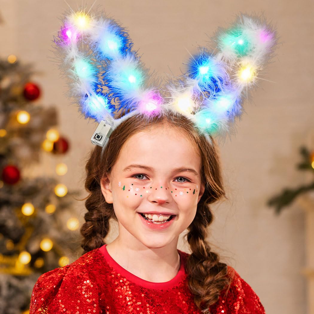Earent LED Rabbit Ears Headbands Light Up Bunny Headband  display picture 2