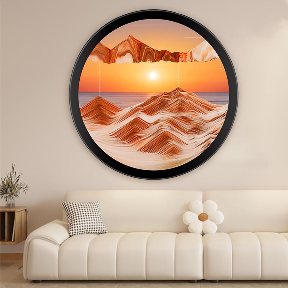 VHKJewE Moving Sand Art 360 Degree Rotating Painting Wall Multiple Sizes(D,14.3IN)