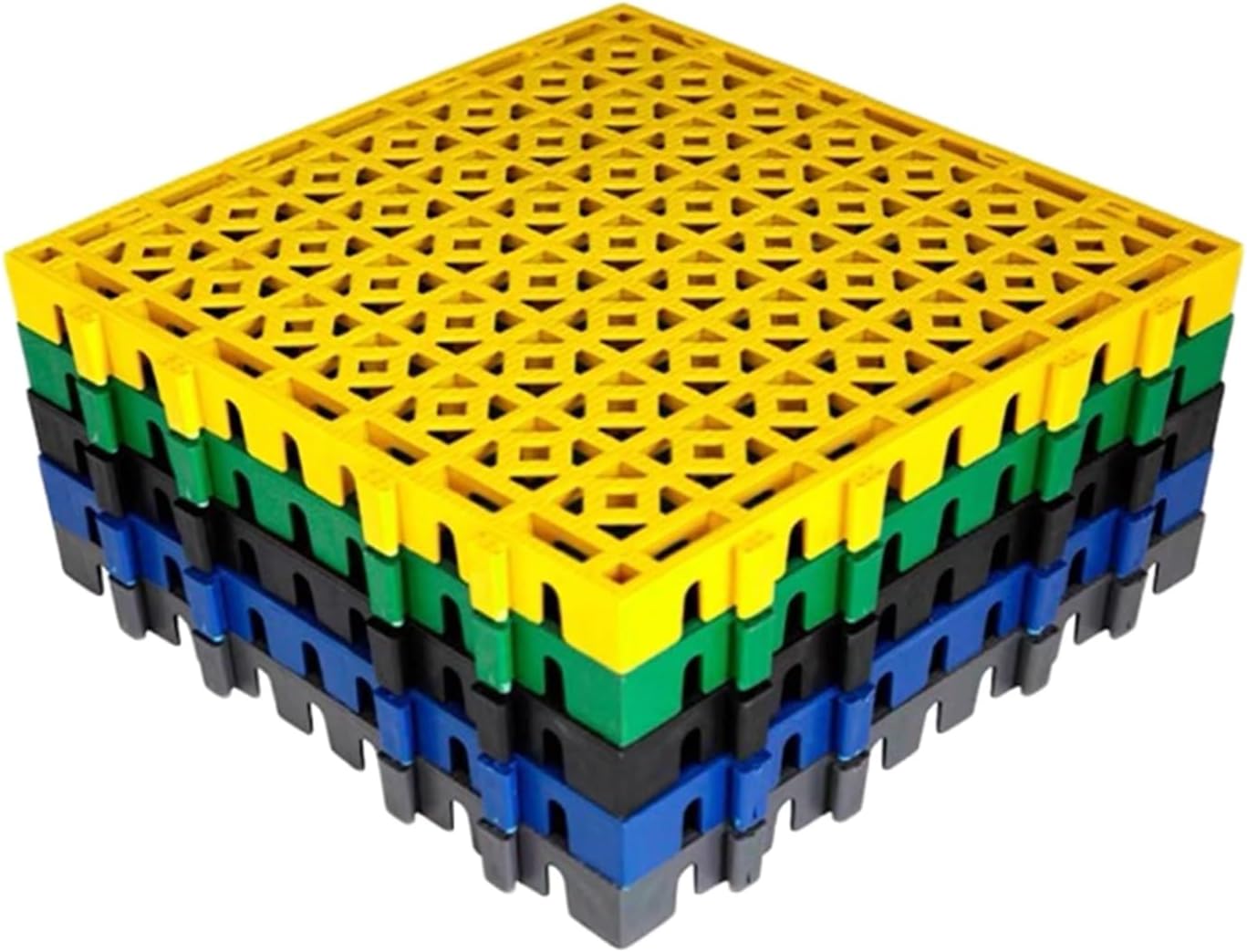 Modular Interlocking Floor Tiles - Durable Car Wash Room Drainage Mats for Bathroom, Garage & Terrace, 20 Pieces (15.75"x15.75"x1.57", Color 1) - Water-Resistant, Easy to Clean