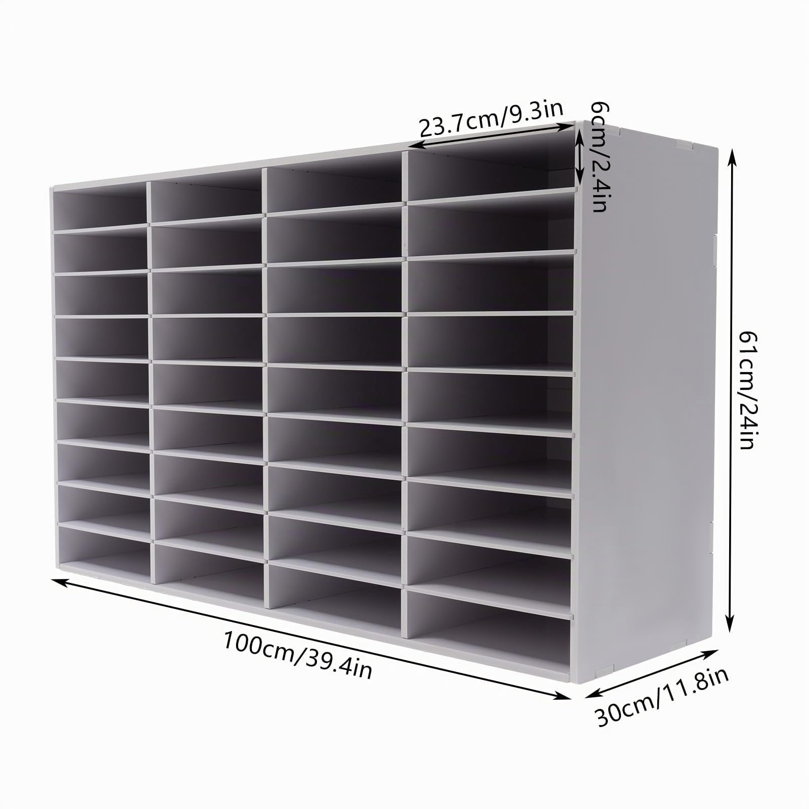 24/36-Fächer Desktop Aktenhalter PVC Dokumentenablage 60/80kg Tragfähigkeit Literatur-Organizer Schreibtisch-Aktenhalter für Hause Büro Klassenzimmer (36-Fächer Weiß)