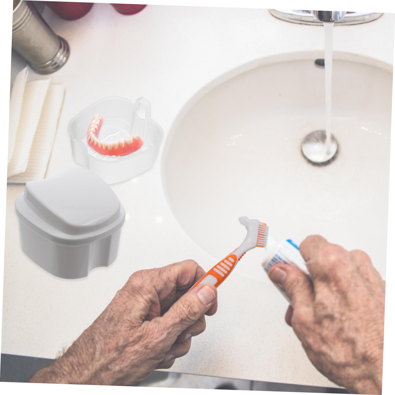 PACKOVE 10pezzi Scatola Per Dentiere Di Contenitori Per Dentiere Portatili Facile Da Trasportare e Sicuro Design Compatto e Leggero Materiale Resistente e Durevole Per Viaggi e Uso