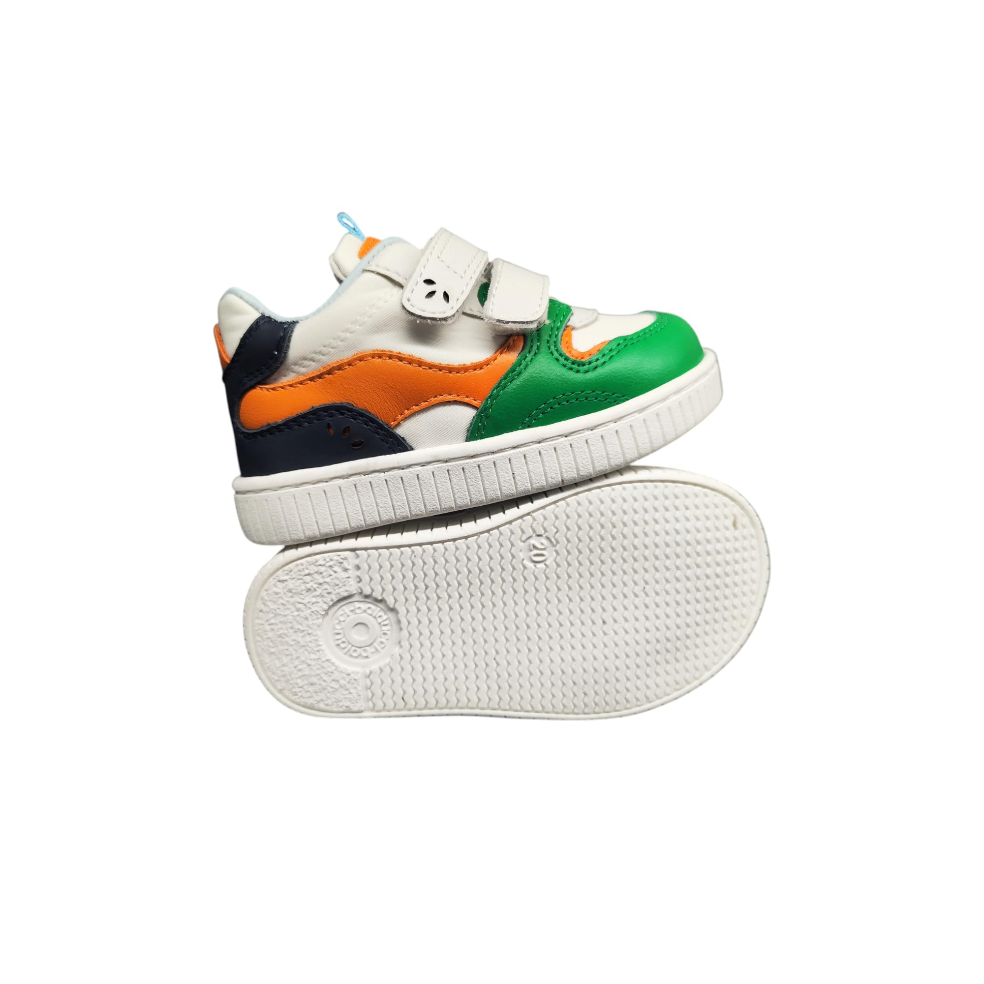 Balducci Sneaker Primo Passo.MSPO 488 in Pelle e Tela. Chiusura a Strappo,Plantare Fisiologico. Numerazione dal 20 al 26