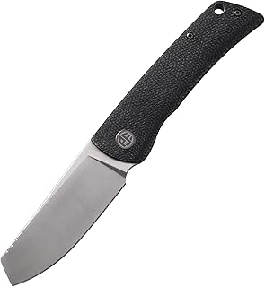 Petrified fish PFE05 Flavorist,3.15" K110 Satin Blade, 94g Micarta Handle Front Flipper Liner lock Folding knife (Black) - Petrified fish