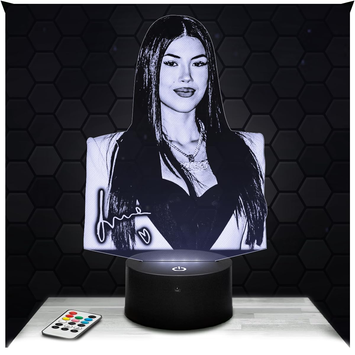Lampephoto.fr - 3D Lamp Anna Pepe Italian Rapper Singer, Touch LED Night Light, 3D Hologram Effect, Christmas Birthday Gift Idea for Men Women, Bedroom Decoration Object