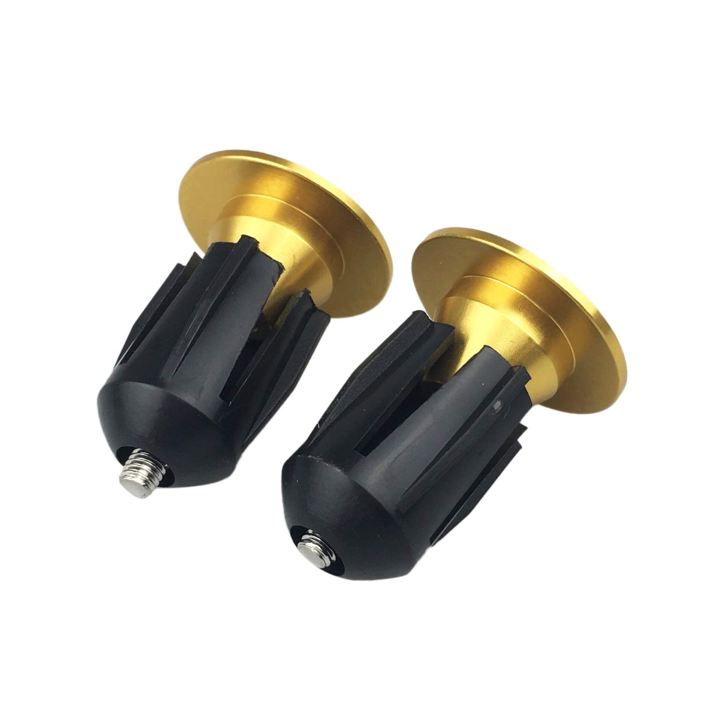 Platt - Tappi terminali per manubrio in alluminio, per mountain bike, bici da strada, BMX, 1 coppia, colore: oro