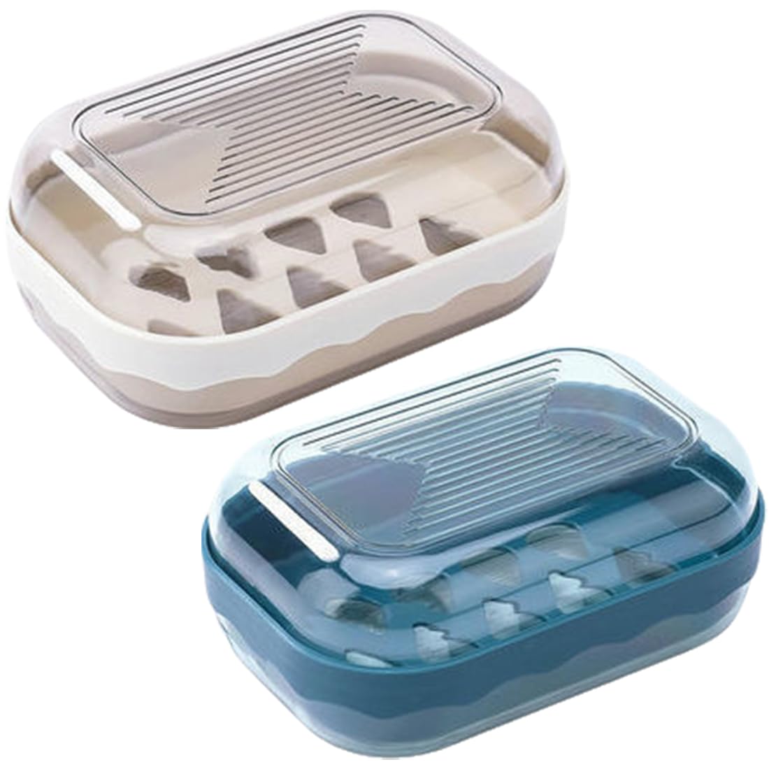 TUZHE Zeepbakje voor op reis, waterdicht, 2 stuks, zeepbox, vaste shampoo, zeepbakje voor badkamer, wandelen, reizen, kamperen en fitnessstudio
