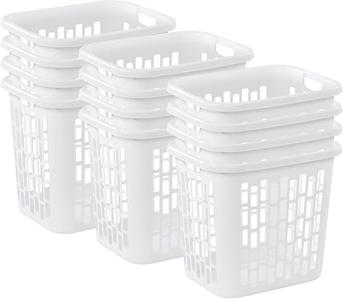 Miniatura 10 de Sterilite 12318004 - Cesta de lavandería, color blanco (paquete de 4)