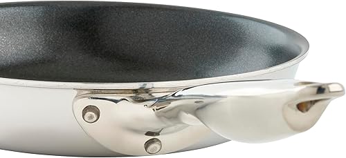 Miniatura 3 de Winco tgfp-7ns, 7  tri-gen tri-ply sartén de acero inoxidable con Excalibur sartén antiadherente de acabado, Stir Fry Pan, comercial, NSF