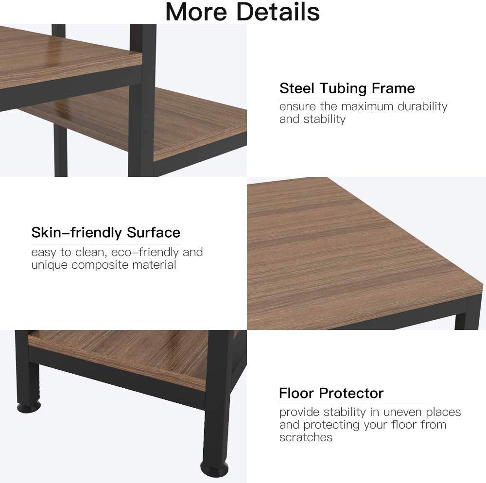Dripex Computer Desk with 4 Tier Storage Shelves 41.7'' Student Study