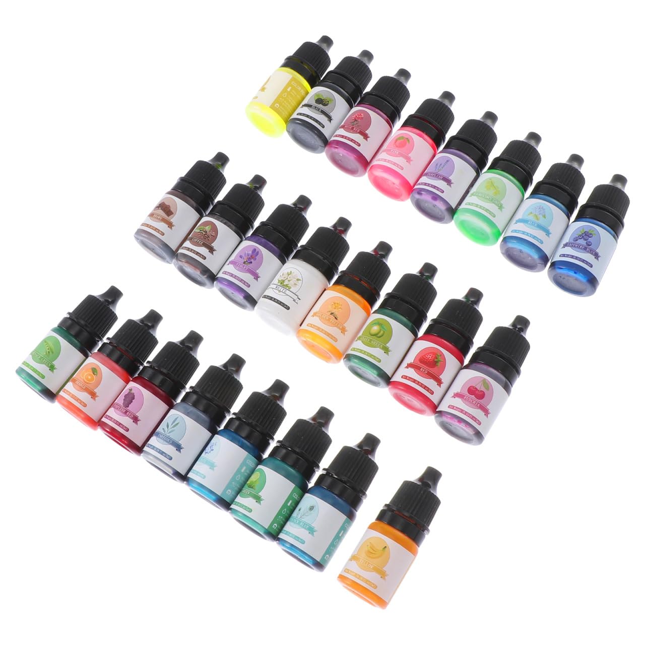 Hohopeti 24 Colorantes Líquidos Concentrados de 5 Ml para Resina y Manualidades, Pigmentos Oleosos Mezclables para Fabricación de Joyas y Proyectos DIY