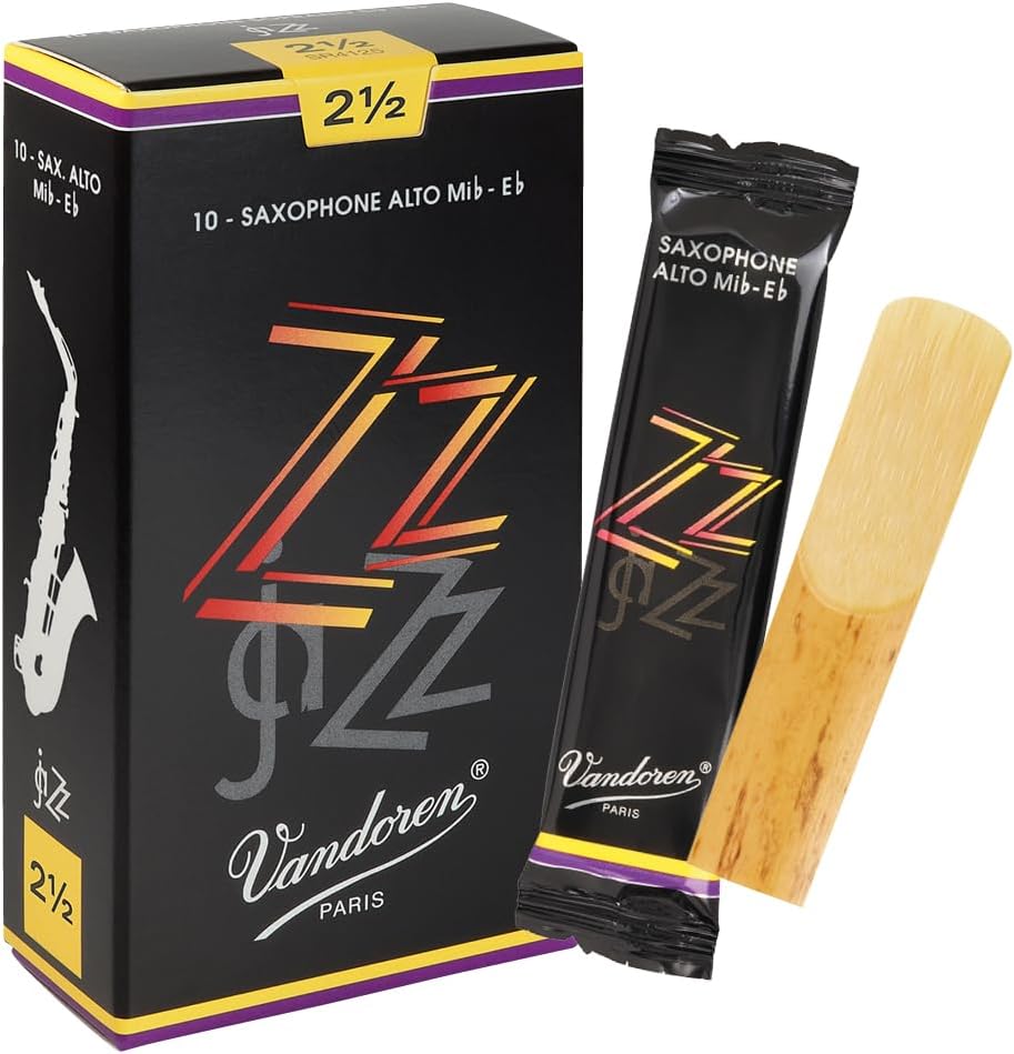 Vandoren SR4125 Alto Sax ZZ Reeds Strength 2.5; Box of 10