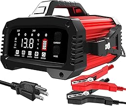 25Amp Car Battery Charger, Maintainer, 12V/24V LiFePO4 Lead Acid (AGM/Gel/SLA) Smart Trickle Charger, Engine Start Booster Mode, Battery Desulfator Repair Charger for Automotive Truck Motorcycle Boat