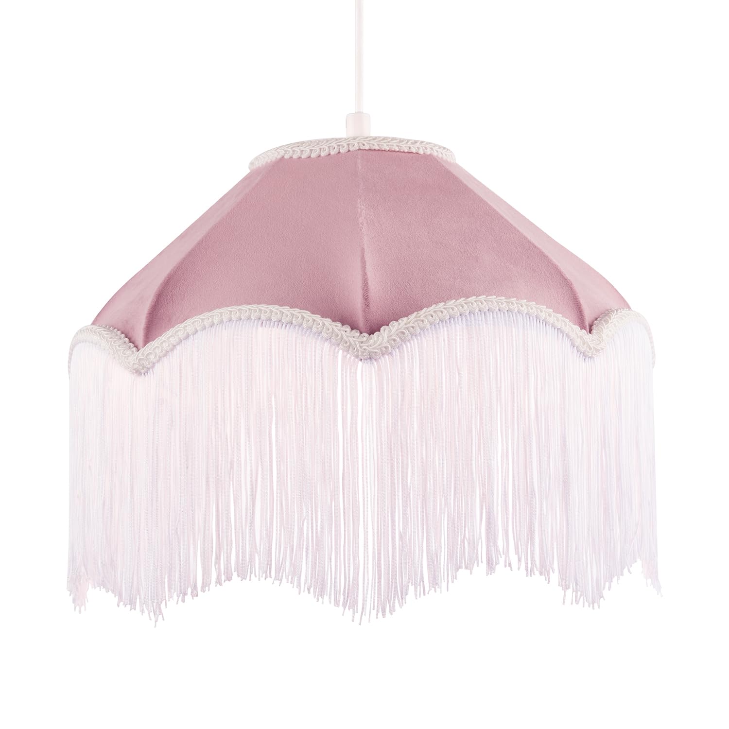 Rackhams Light/Pink Classic Chic Victorian Shape Pendant Shade In Blush Velvet