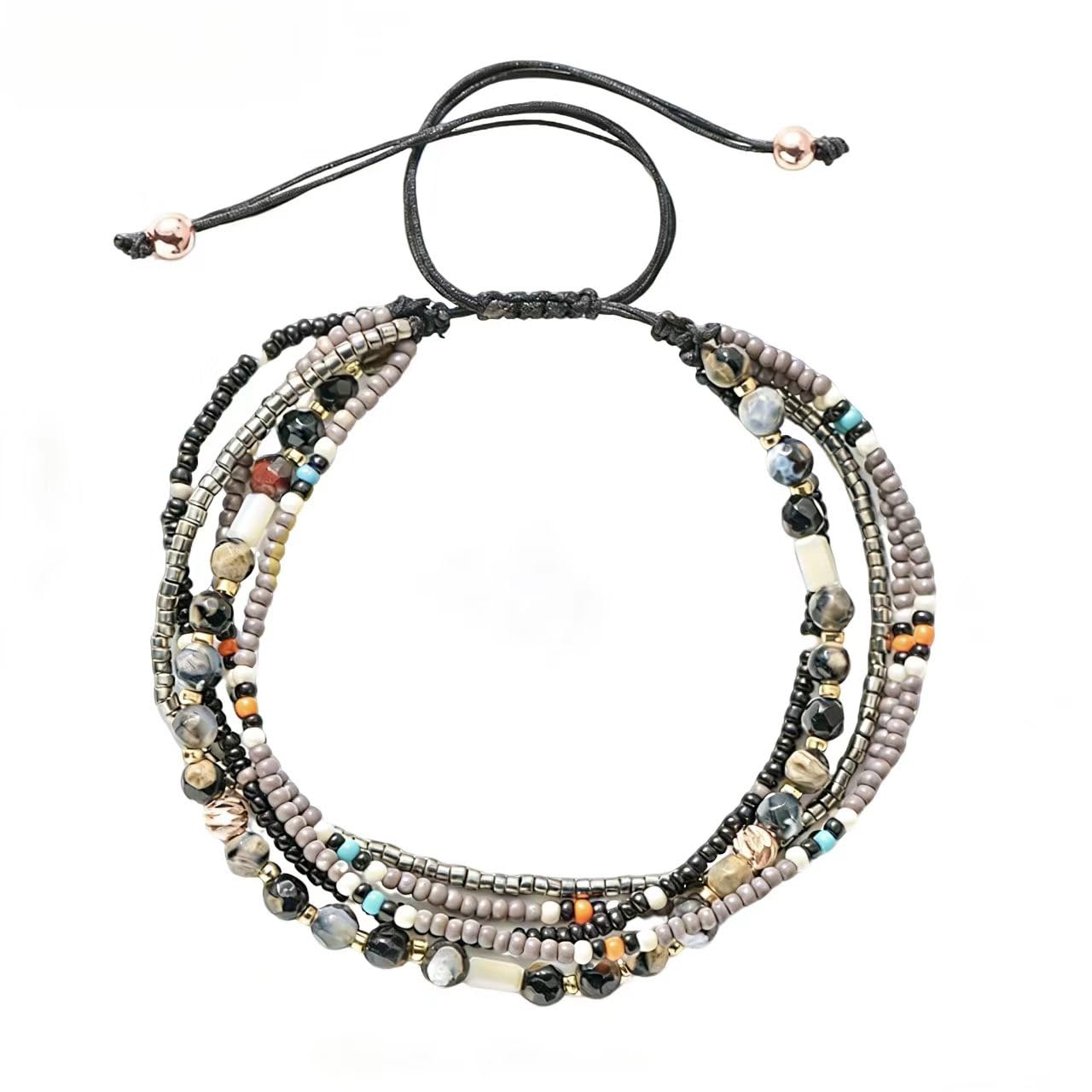 Handmade Adjustable Wrap Bracelet Bohemian String Braided Beads Anklets Gifts for Women