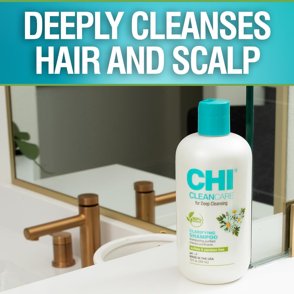 CHI CleanCare Clarifying Shampoo, Deeply Cleanses Hair & Scalp, Removes Build Up & Restores Moisture To Hair, Sulfate, Paraben, & Cruelty-Free, 12 Oz - Image 5