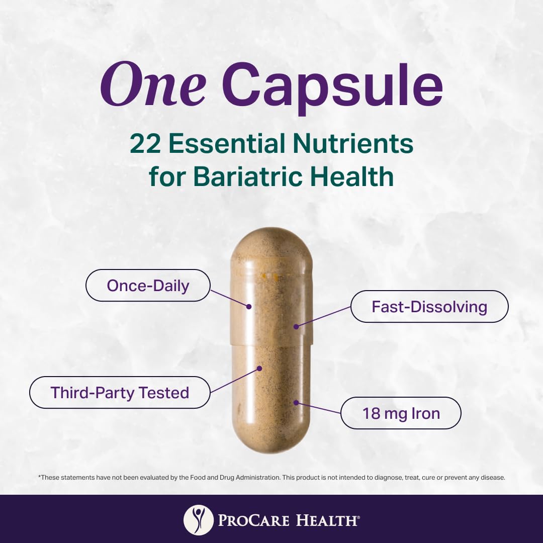 ProCare Health Core-18 Bariatric Multivitamin | 18mg Iron | Capsule | 30ct — Amazon image 4