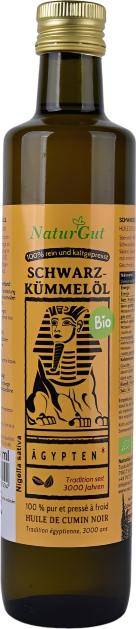 Puro Aceite de comino negro Bio - Nigella sativa de Egipto 500ml