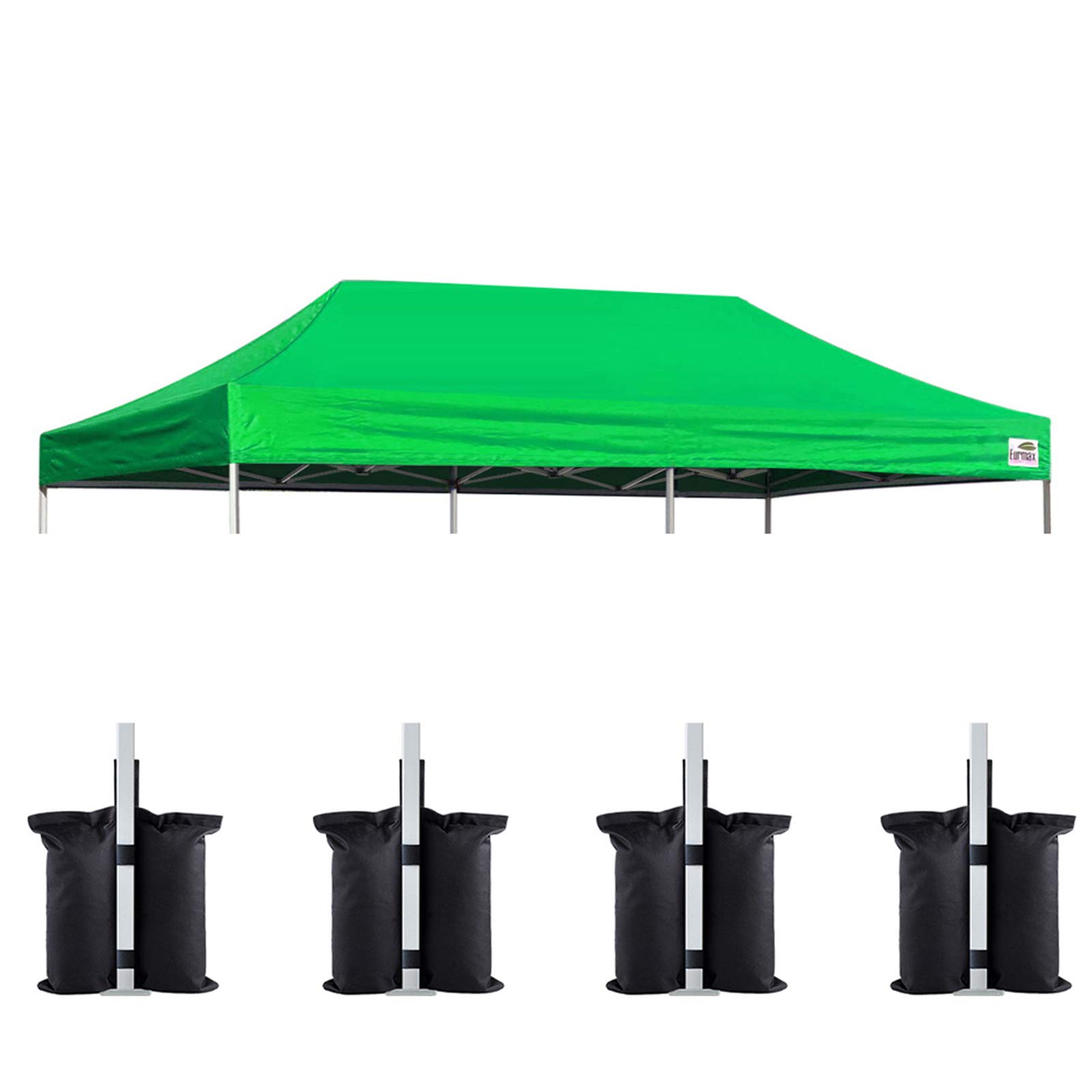 Eurmax USA Pop Up Canopy Top Gazebo Tent Cover Replacement Top Only (10x20, Kelly Green)