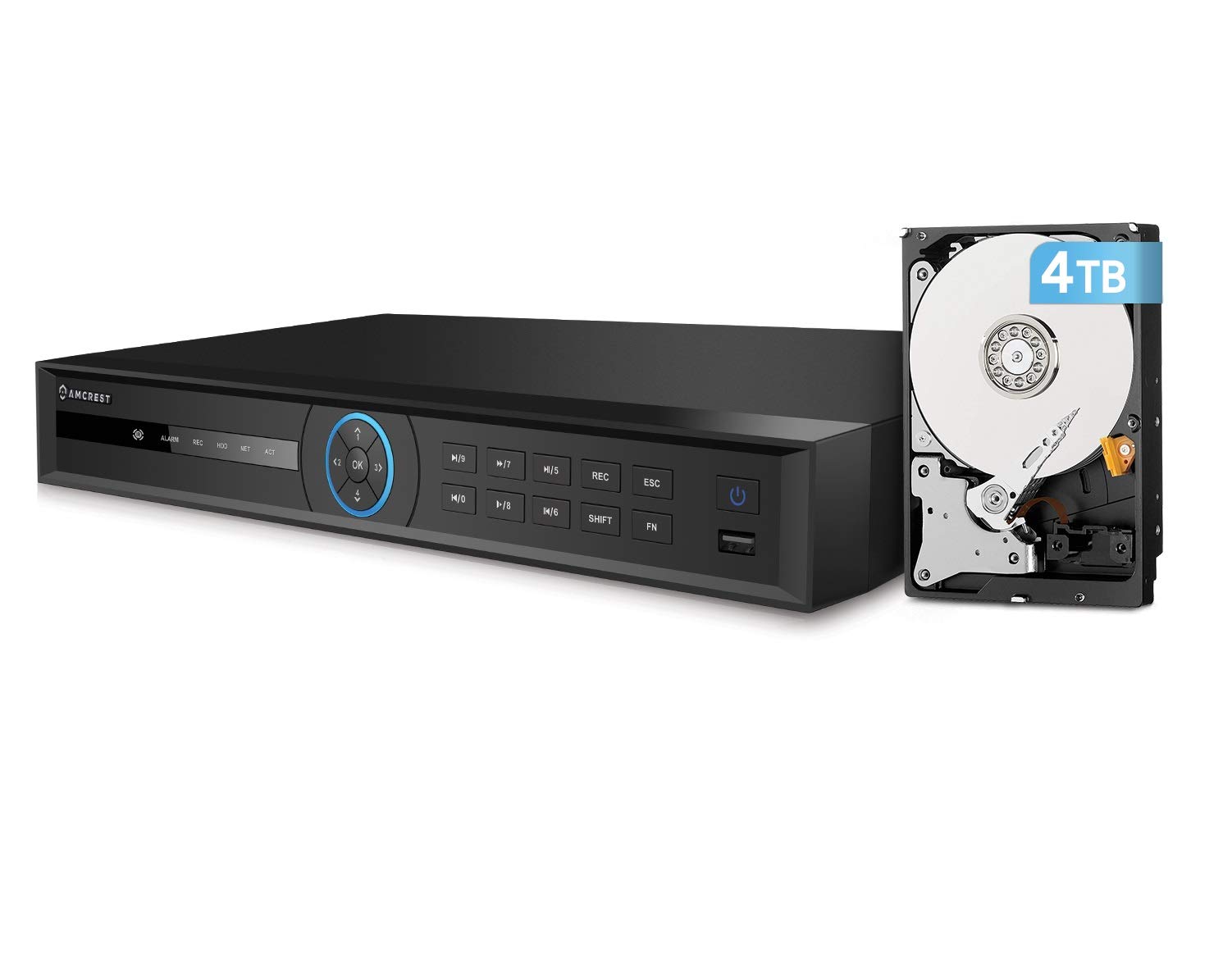 Amcrest 5Series 4K NVR 16-Channel NV5216-4TB 16CH (Record 16CH 4K @30fps, View/Playback 4CH 4K @30fp