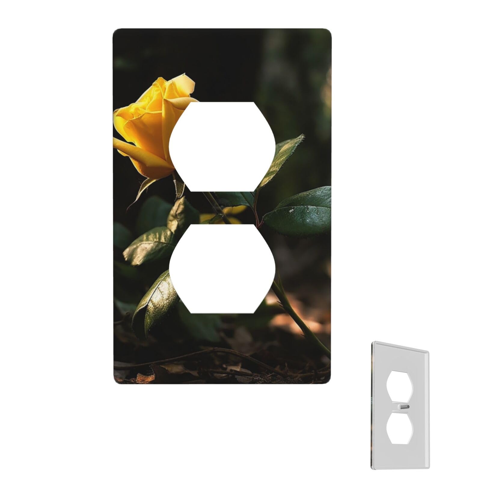 Wall Plate Duplex Outlet Covers 1-Gang Wall Plate Covers Roses Growing in the Wild Light Switch Cover Decorative Electrical Faceplate Light Switches for Kitchen Bedroom Decor 4.5" X 2.76"