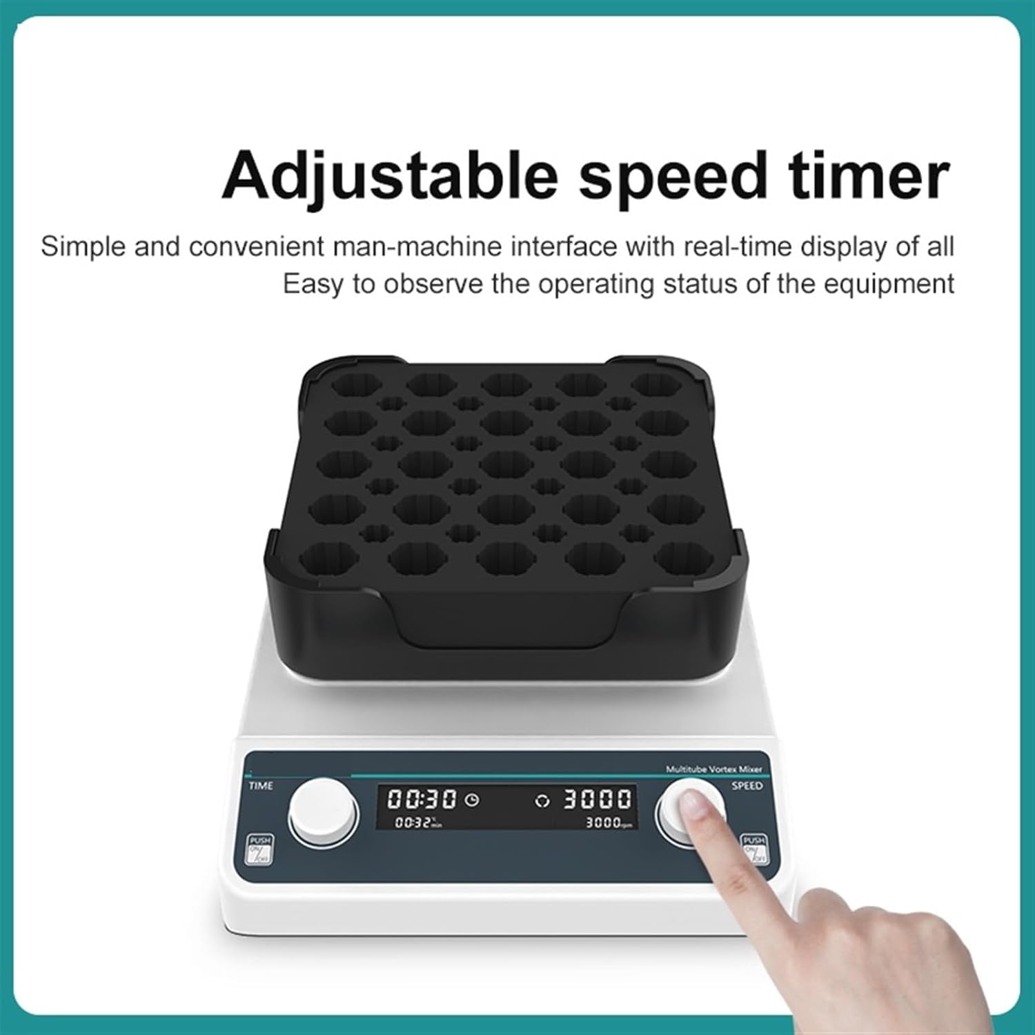 Magnetic Stirrer, Multi-Tube Vortex Mixer with Digital Display Multi-Sample for Laboratory Equipment Oscillator 3000 RPM for,for Lab(VM-600Max)