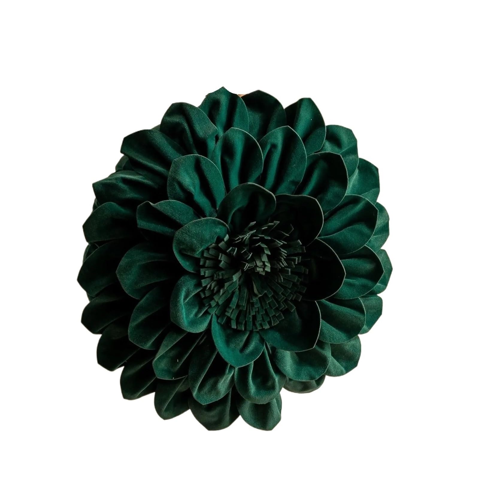 LCKKJHG Three Dimensional Chrysanthemum Patchwork Cushion Cover Velvet Solid Pillow Covers Home Flower Pillowcase(Green-Round)