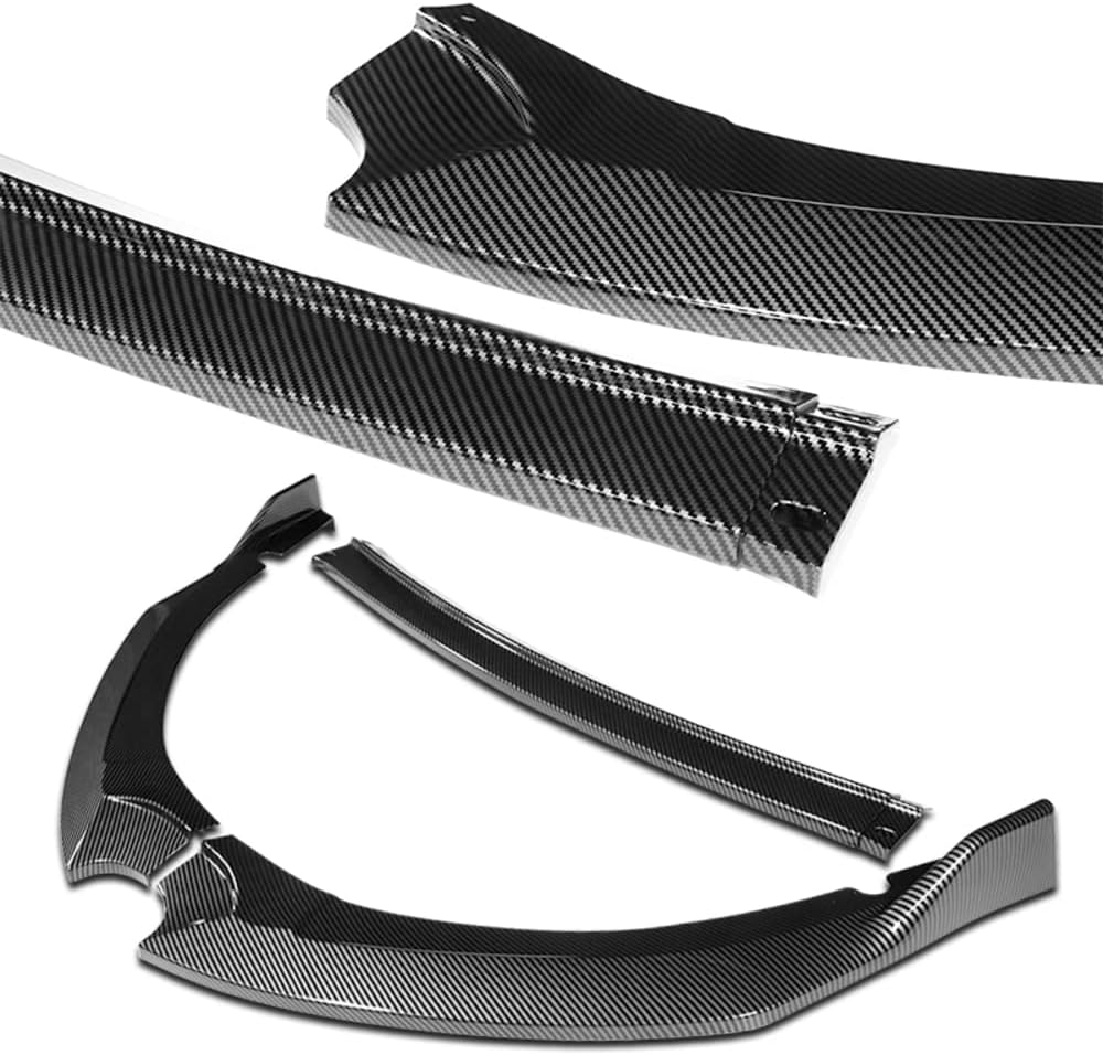 Q1-TECH, Front Bumper Lip fit for compatible with 2017 2018 2019 Toyota Corolla SE/XSE Sedan Only, Front Lip Spoiler Air Chin Body Kit Splitter ABS, GT-Style (Painted Carbon)