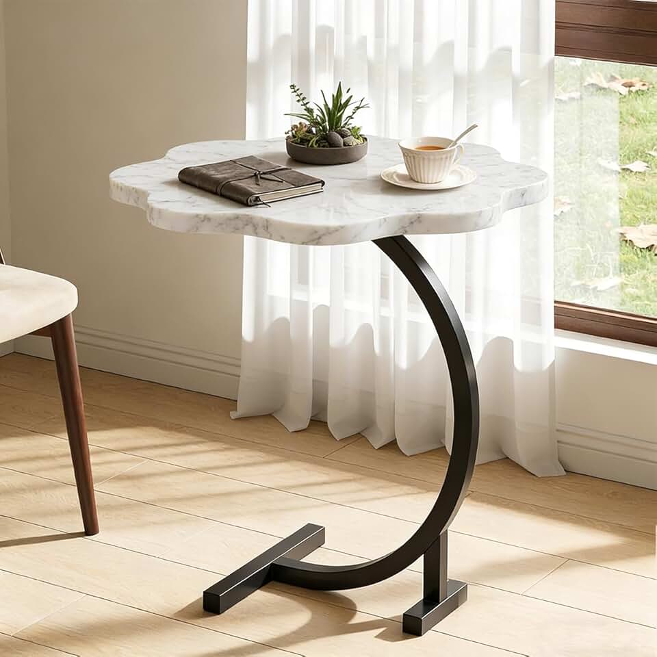 Mesa de Centro Nuvem Moderna com Tampo em MDF e Estrutura em Aço Reforçado - Bordas Arredondadas (Branco)