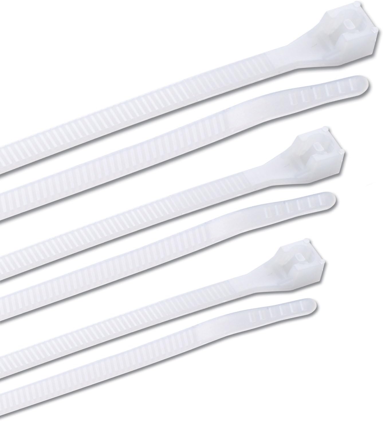 50098N Assorted Cable Ties, 4, 6, and 8 inch, 18 and 45 lb, Electrical Wire and Cord Management, Nylon Zip Tie, Reusable Container, 500 Pk, Natural