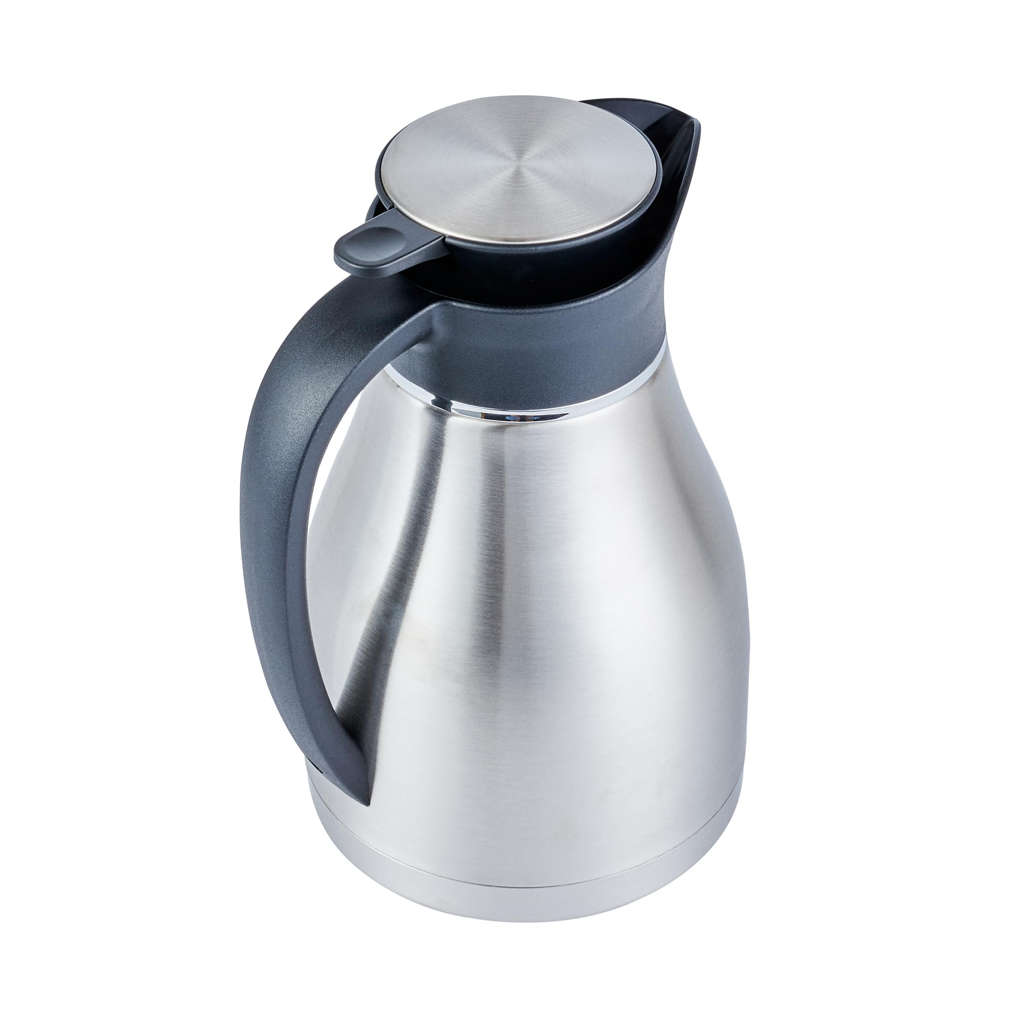 Restaurantware Restpresso - Jarra/servidor de café aislado al vacío de 67 onzas, 1 decantador de café de doble pared, botón, a prueba de fugas, dispensador de bebidas calientes de acero inoxidable