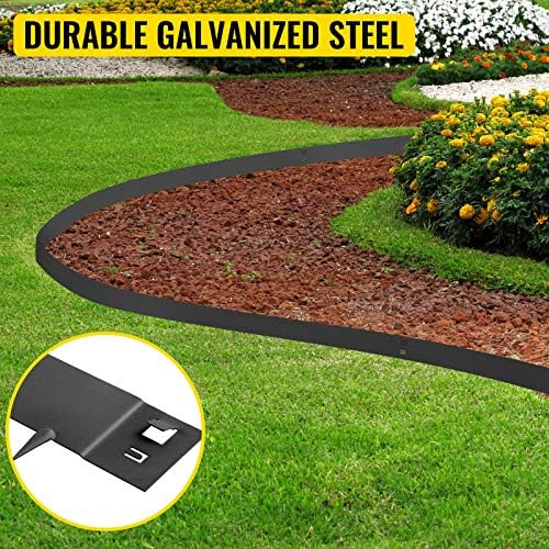VEVOR 40 X Landscape Edging Steel Edging Steel Garden Edging Black