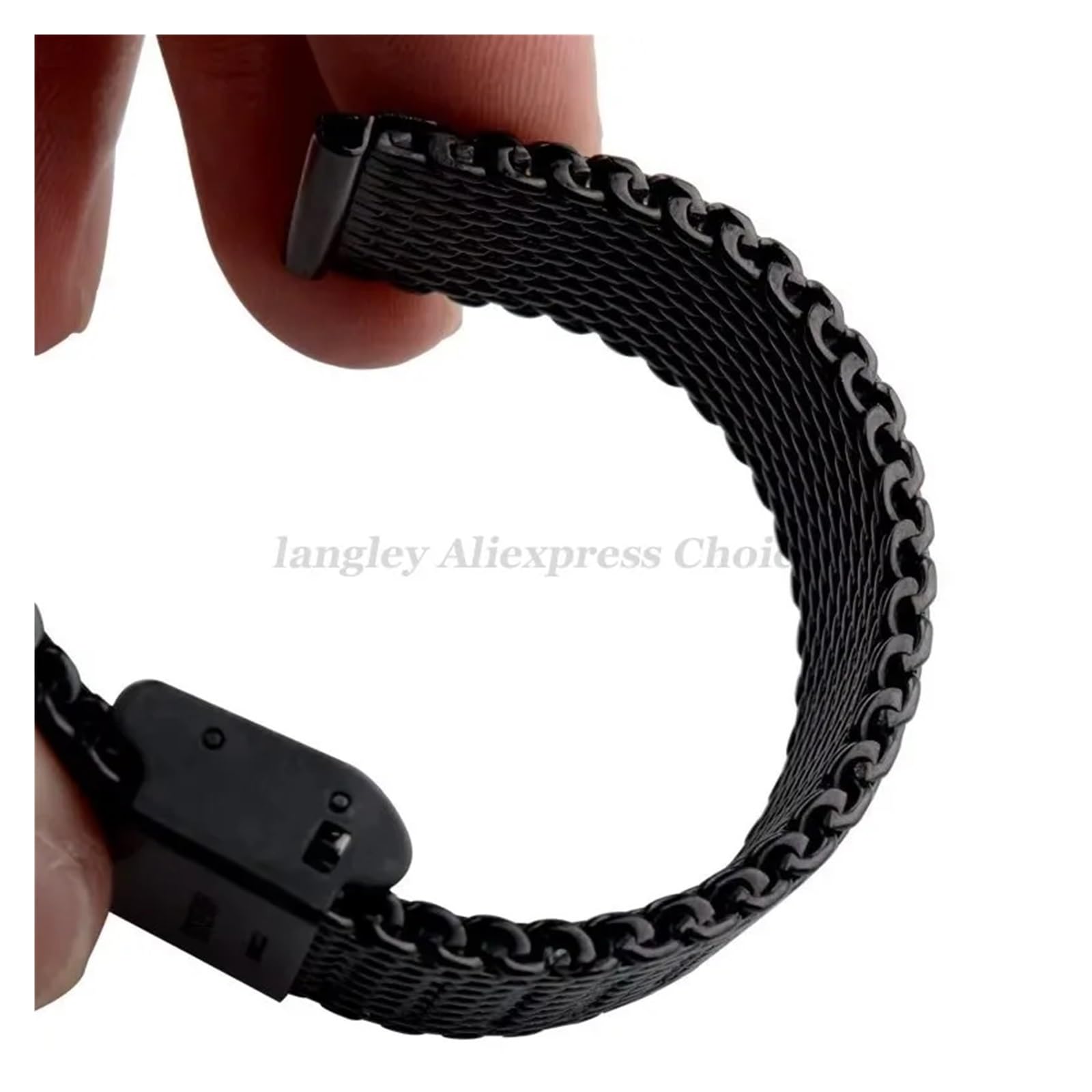 XMKT Bracelet de montre milanais à mailles grossières en acier inoxydable, épaisseur de 3mm, bracelet lourd, largeur 18 20 22 24mm, avec outil, 1.0mm