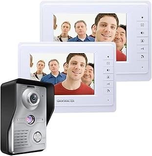 Video-Türklingel, Video-Türsprechanlage, kabelgebunden, 17,8 cm (7 Zoll), Video-Türsprechanlage, Video-Türsprechanlage, Türklingelsystem, Monitor-Kamera-Set für Sicherheit zu Hause (Metallic 819MKW12)