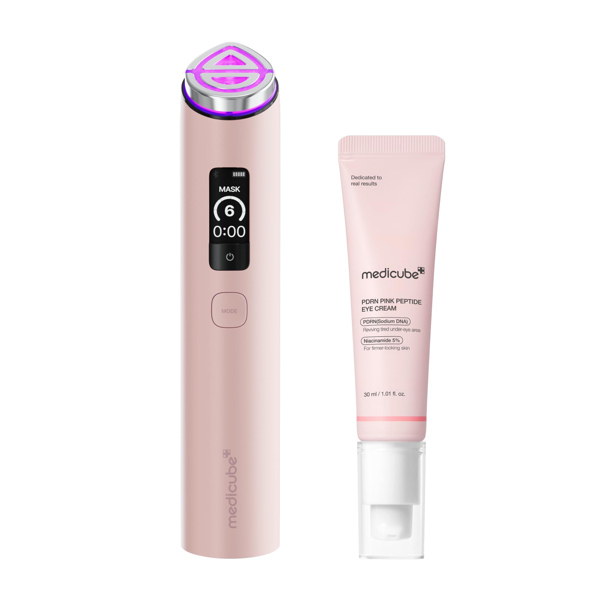 medicube Dúo PDRN para el cuidado reafirmante del contorno de ojos: Booster Pro X2, PDRN Crema de ojos