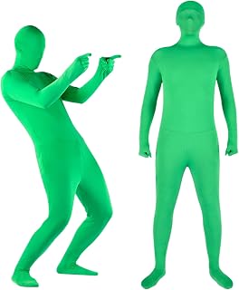 Andoer Chromakey Dräkt med grön vuxendräkt för vuxna Unisex med specialeffekt, cosplay, karneval, karneval, 180 cm