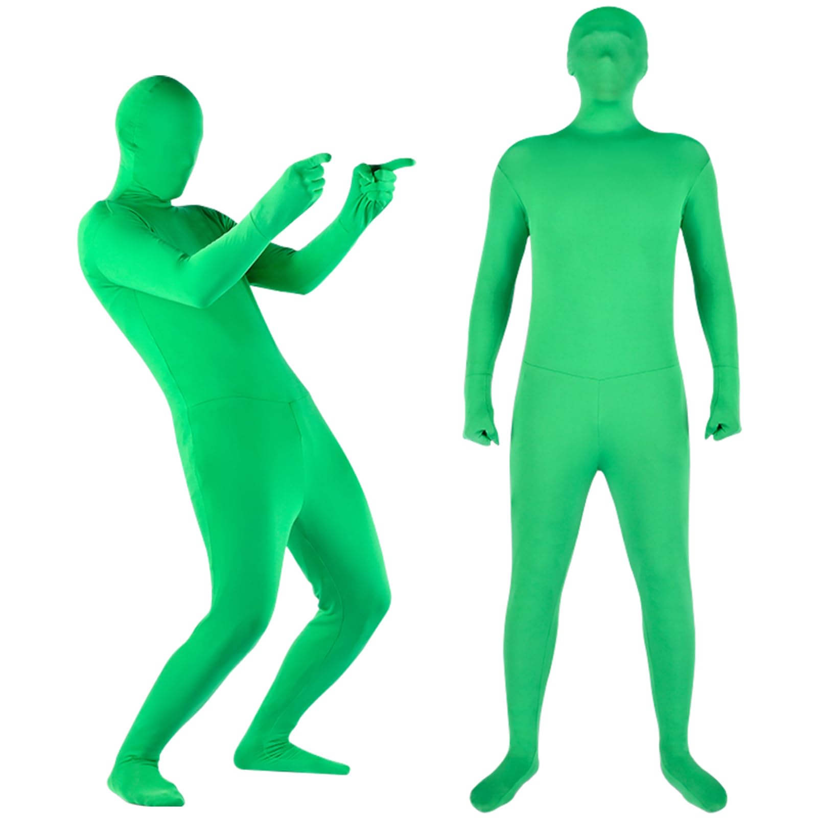Andoer Zielony strój na całe ciało do fotografii i efektów specjalnych – unisex rozciągliwy kostium na wideo, cosplay, festiwale i wiele innych | strój Borat, Zentai Suit, Chromakey Suit i wiele