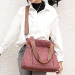 Femmes Toile Sac à main Sacs à épaule Casual Multi-Pocket Top Poignée Tote Crossbody Shopping Bags 2PCS