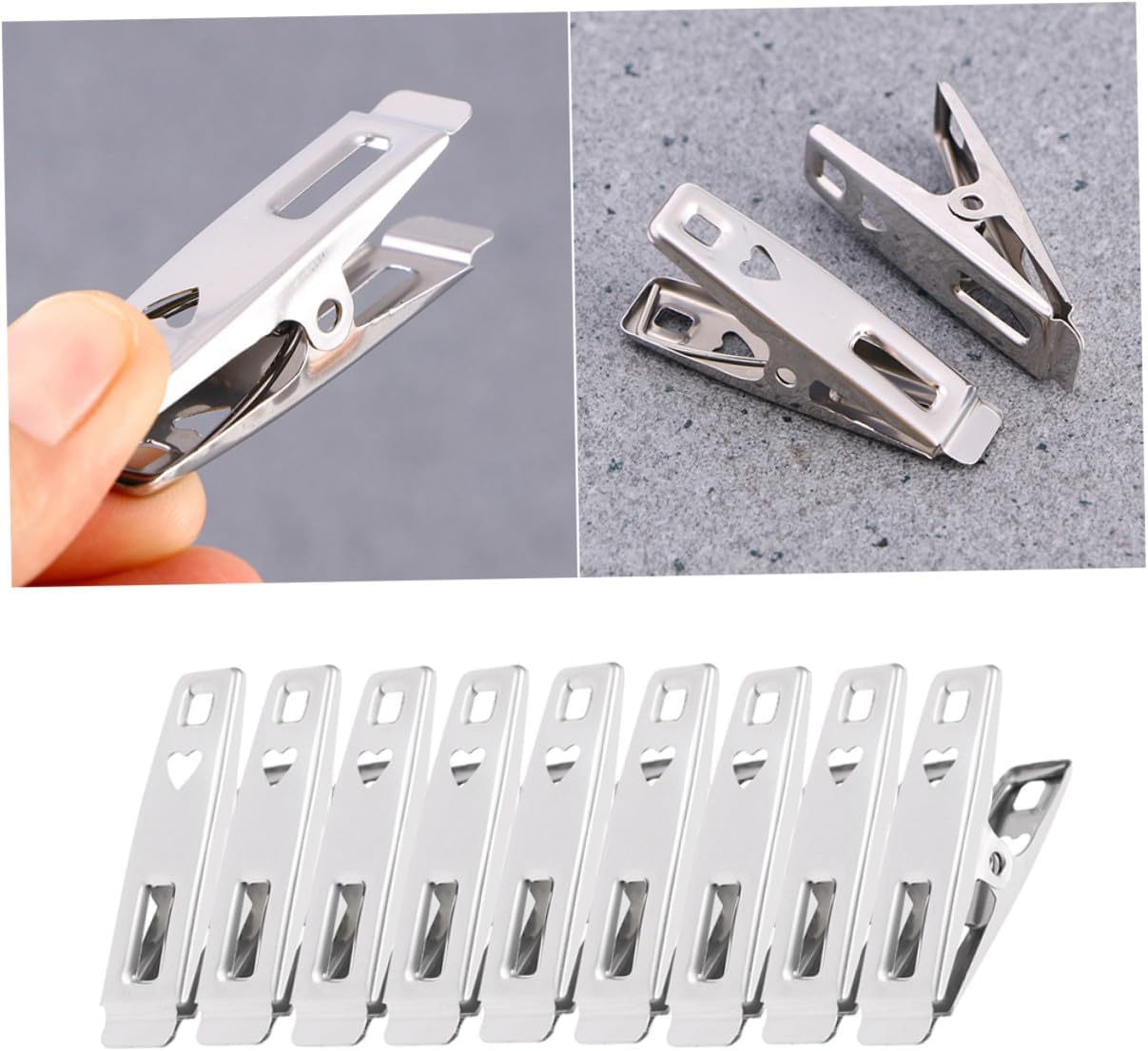 60PCS Stainless Steel Clothespins Small Windproof Laundry Clips for Clothesline Towel Pegs with Flat Bill Design Rust-Resistant Clamps for Home Dorm Office Use