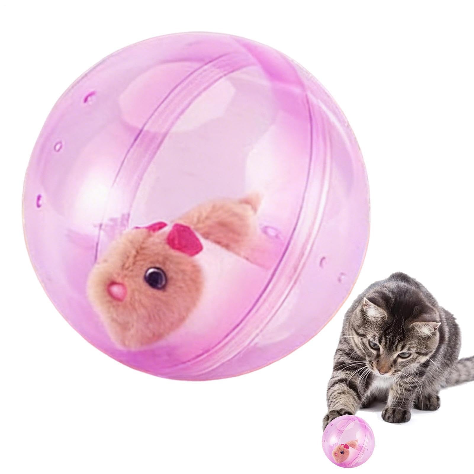 Electric Plush Hamster With Automatic Rolling Ball, Interactive Animated Pet Toy For Kids tod-dlers, Automatic Rolling Interactive Toy For Cats And Dogs, Electronic InteractivePlush pe-ttoy For Home