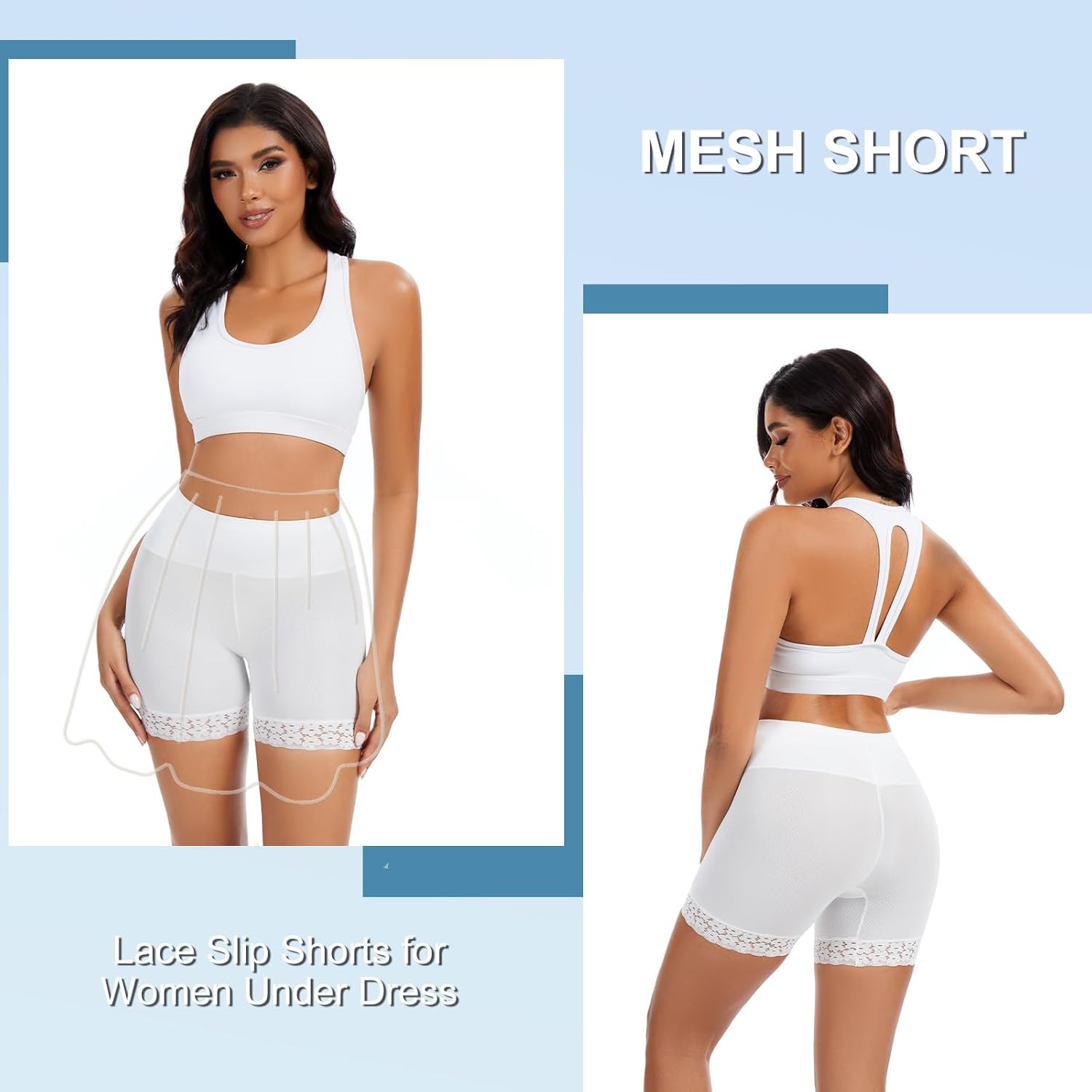Slip Shorts Mesh Cooling Shorts Women Lace Anti Chafing Under Boyshorts Summer - Image 5
