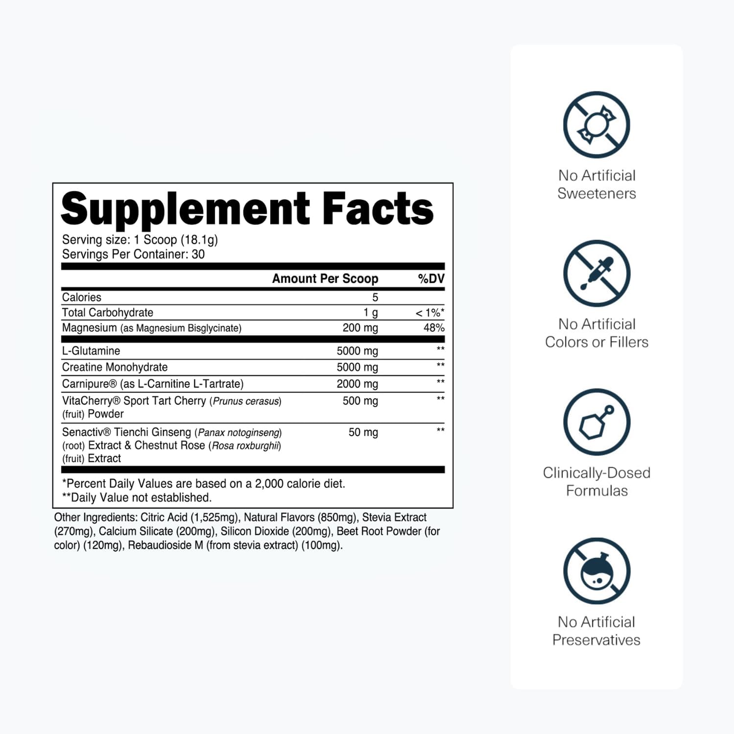 Transparent Labs Post - Post-Workout Recovery Muscle Builder with L-Glutamine, Beta-Alanine and BetaPure Betaine Anhydrous for Muscle Recovery and Muscle Building - 30 Servings, Strawberry Lemonade - Image 3