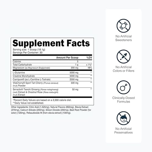 Miniatura 3 de Transparent Labs Post - Constructor Muscular de Recuperación Post-Entrenamiento con L-Glutamina, Beta-Alanina y Betaína Anhidra BetaPure para