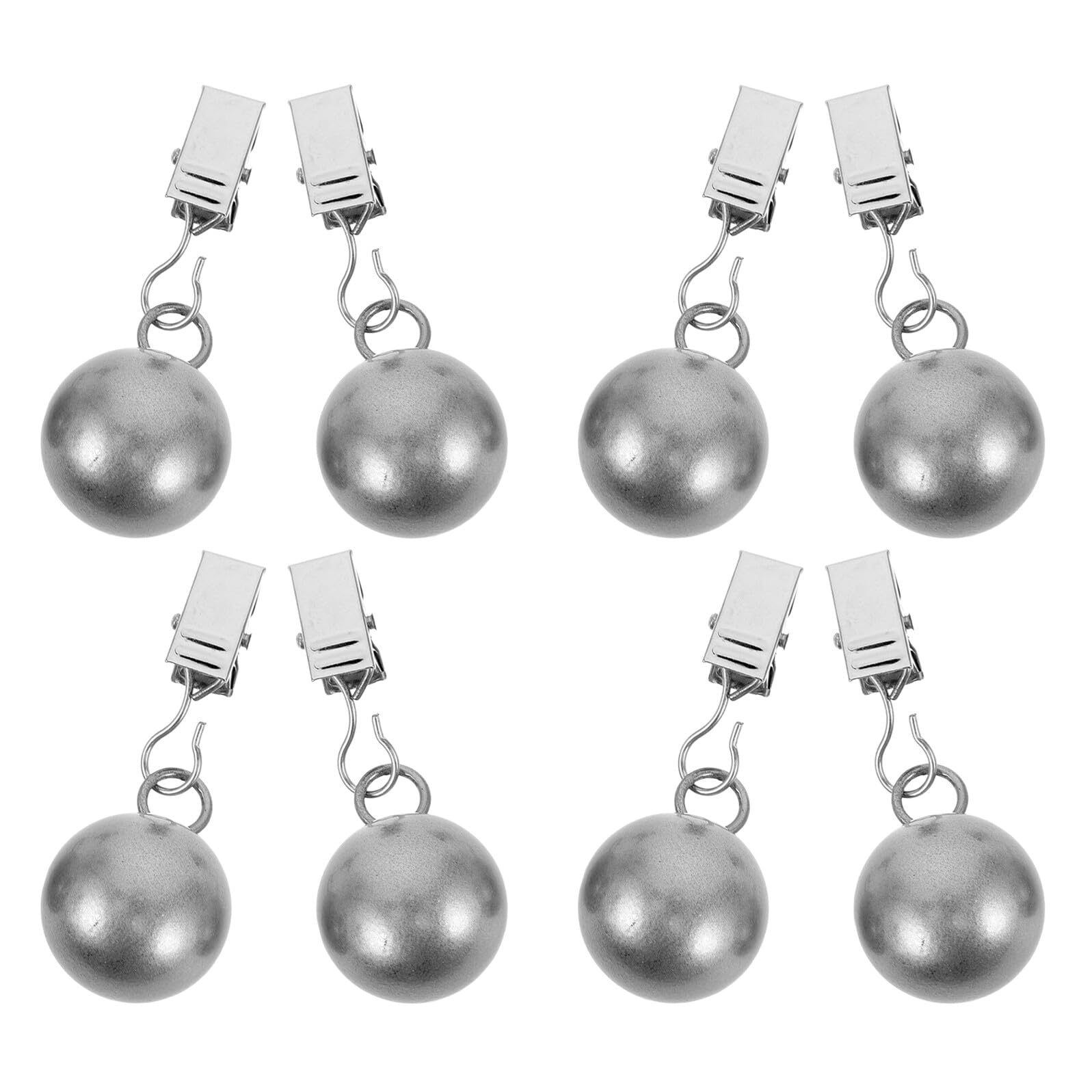 8 Stück Tischdeckenclips aus Edelstahl, Silber, Kugelförmig, Außen