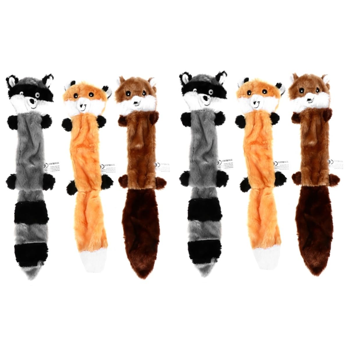 INOOMP 6piezas Juguetes De Peluche para Perros Juguetes Chirriantes Duraderos para Cachorros Sin Relleno Diversión Interactiva y Saludable